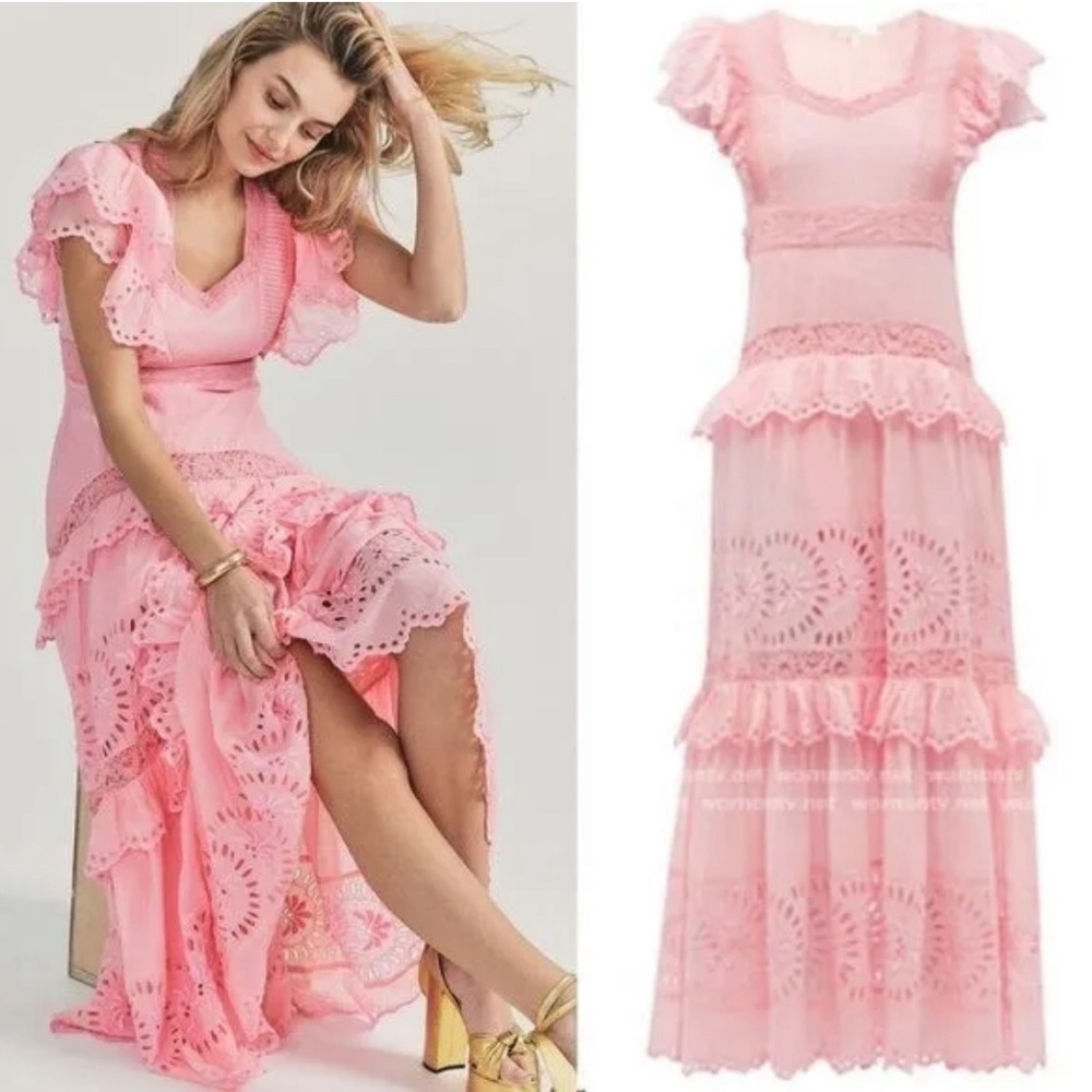 loveshackfancy rinny dress in color pink grace.